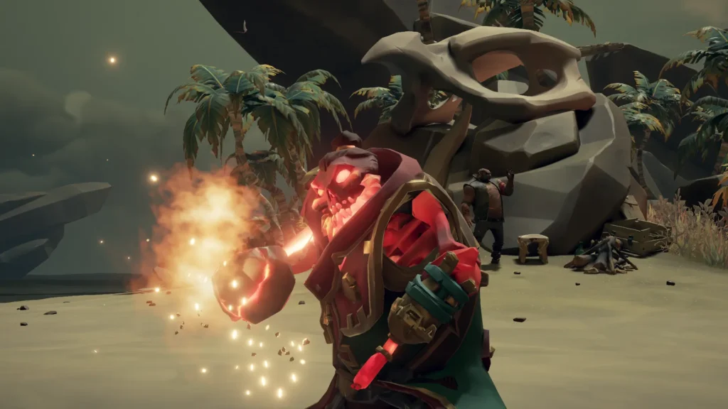 Les Vents des cendres : Grogsoaked Ed, probalement un peu pompette, contemplant sa main : " Comment il fait ses Hadouken le monsieur ? "