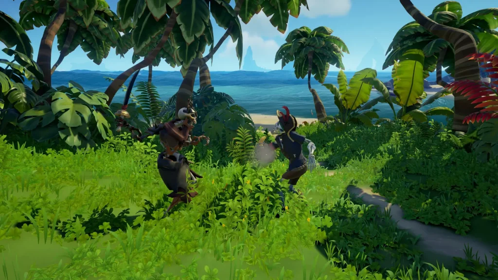 capitaine mercenaire qui se bat contre un capitaine squelette