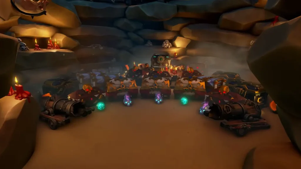 cache de fort de la faucheuse remplie de précieux trésors de sea of thieves