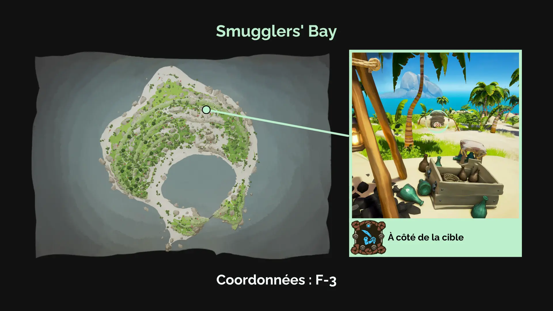 A côté de la cible : Ce pirate vise si mal qu'il n'a jamais pu atteindre sa cible, au sommet de Smugglers' Bay.