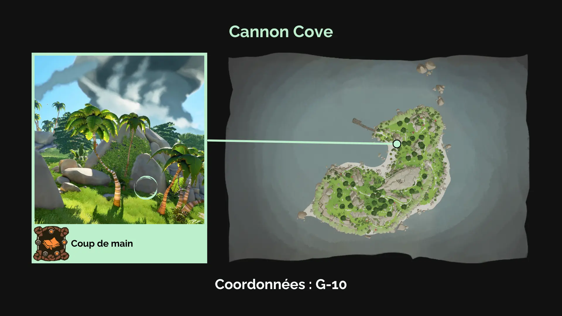 Coup de main : Cinq noms ont été gravés dans un rocher de Cannon Cove, visible en marchant depuis le quai vers le cœur de l'île.