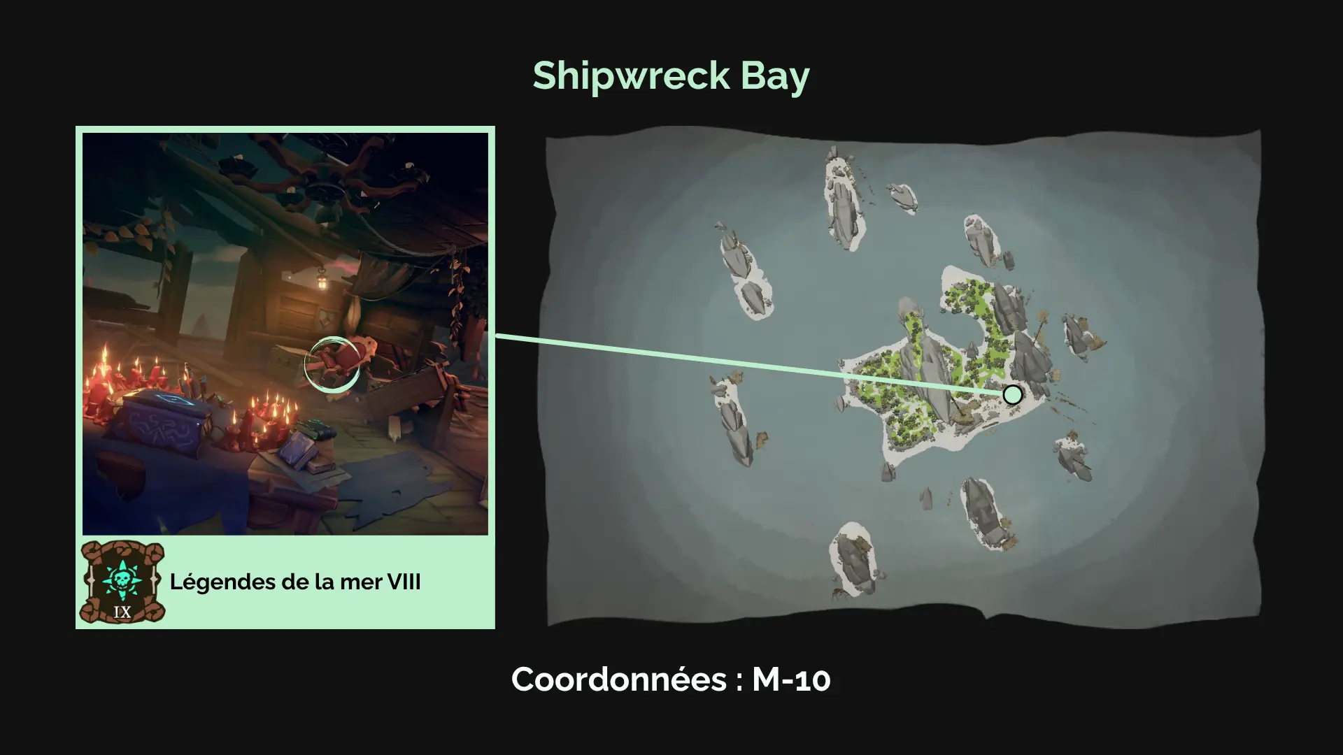 Légendes de la mer VIII : Trouvez le livre d'Umbra sur Shipwreck Bay, dans une épave.