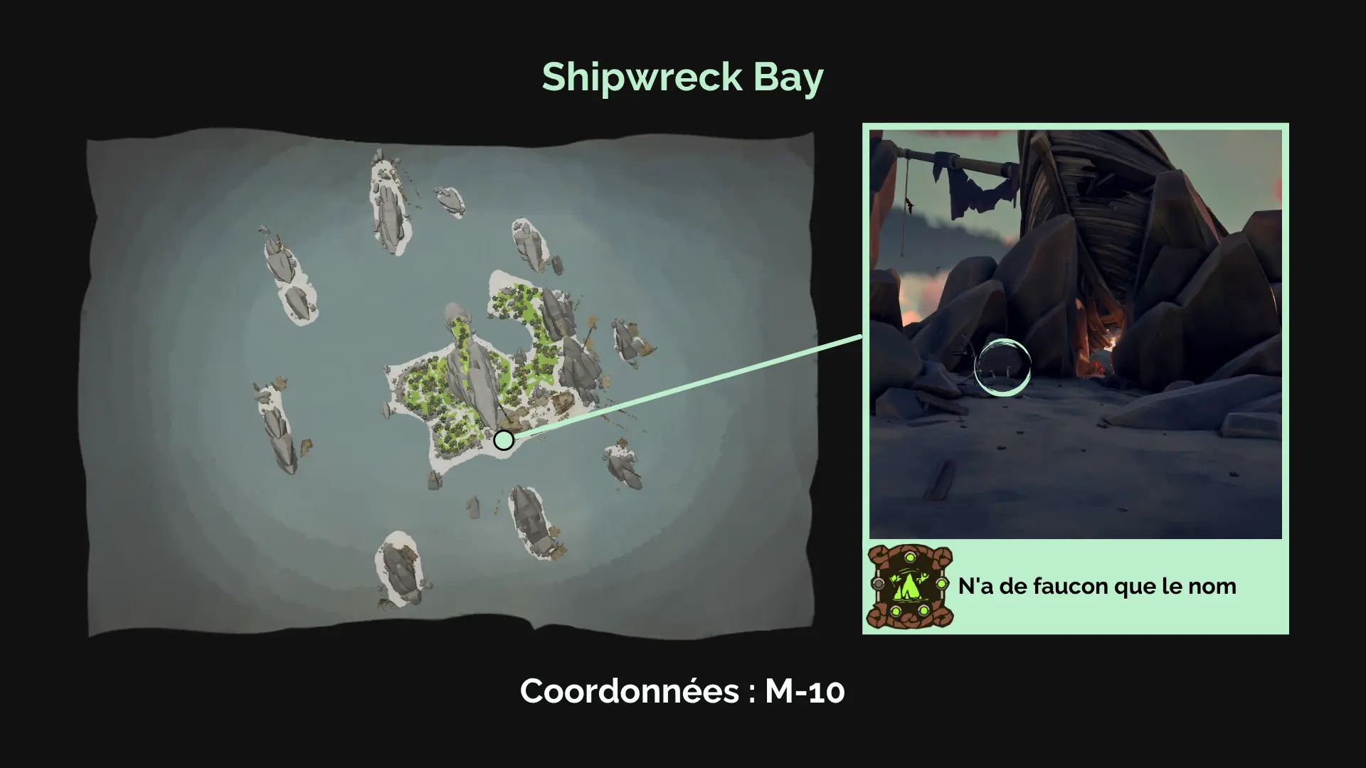 N’a de faucon que le nom : Sur Shipwreck Bay, on dit que le squelette d'un pirate se trouve près d'une légendaire épave.