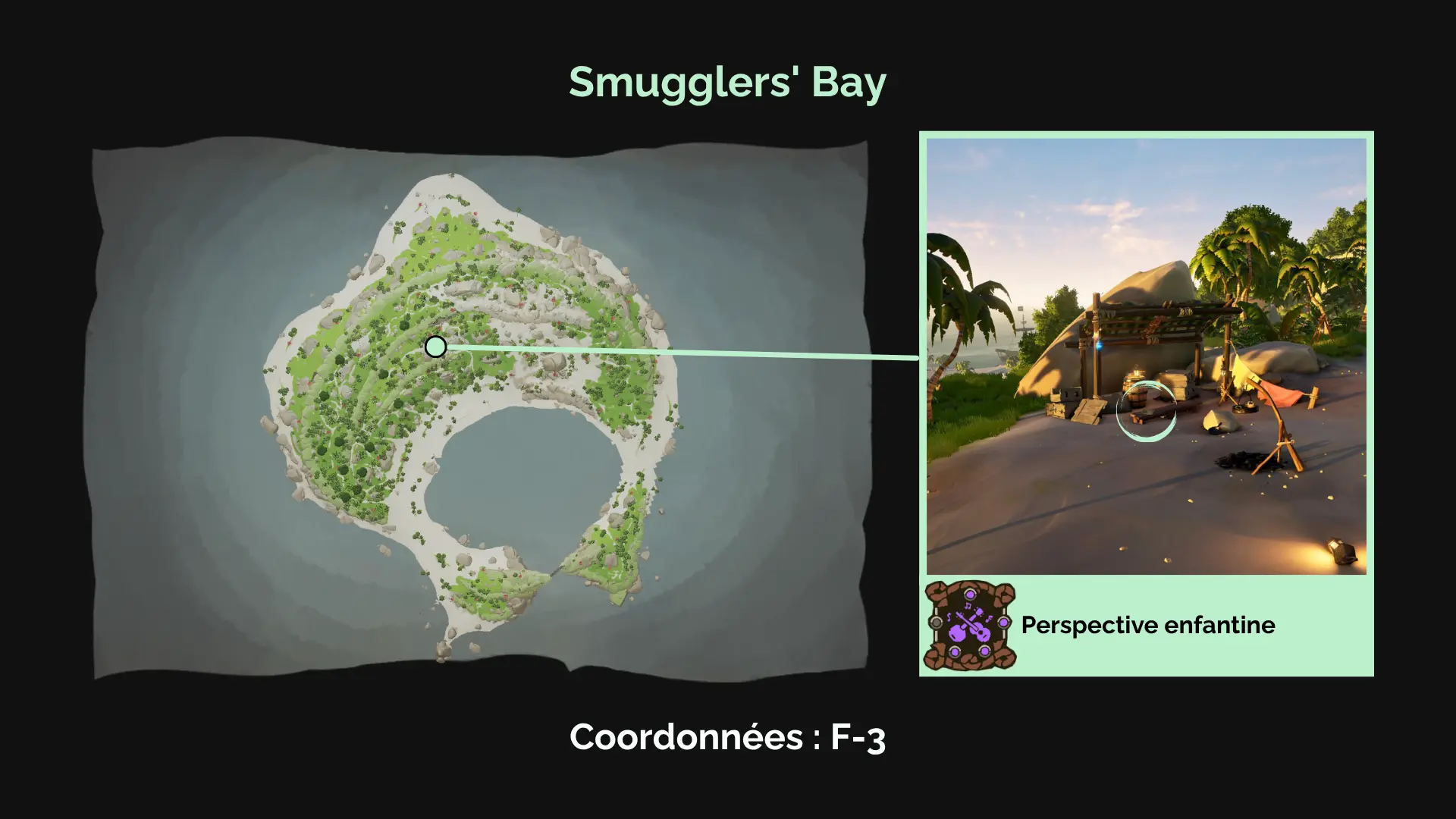 Perspective enfantine : Un jeune cartographe est connu pour s'être entraîné à son métier sur à un bivouac de Smugglers' Bay.