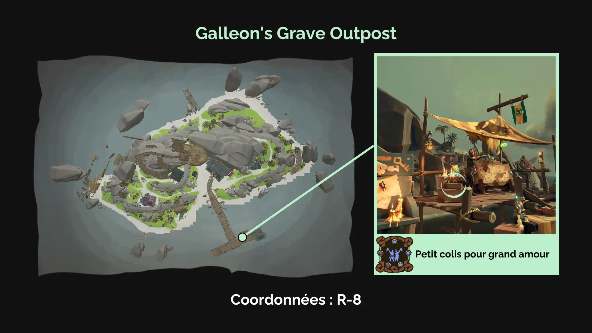 Petit colis pour grand amour : Le colis et le chapeau sur le quai de Galleon's Grave suggèrent que la région des Wilds peut être civilisée.