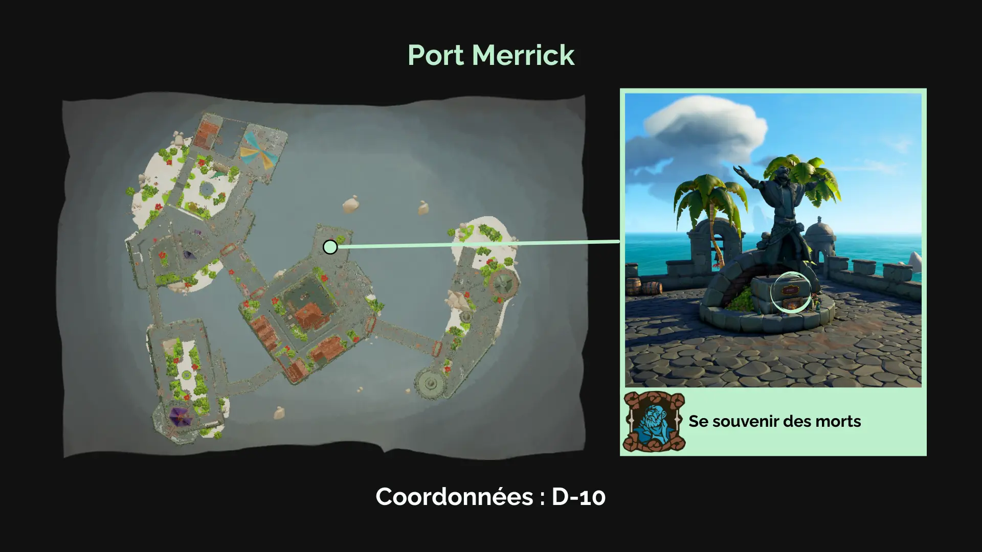 Se souvenir des morts : À Port Merrick, un héros déchu contemple la ville prospère qu'il a laissée en héritage.