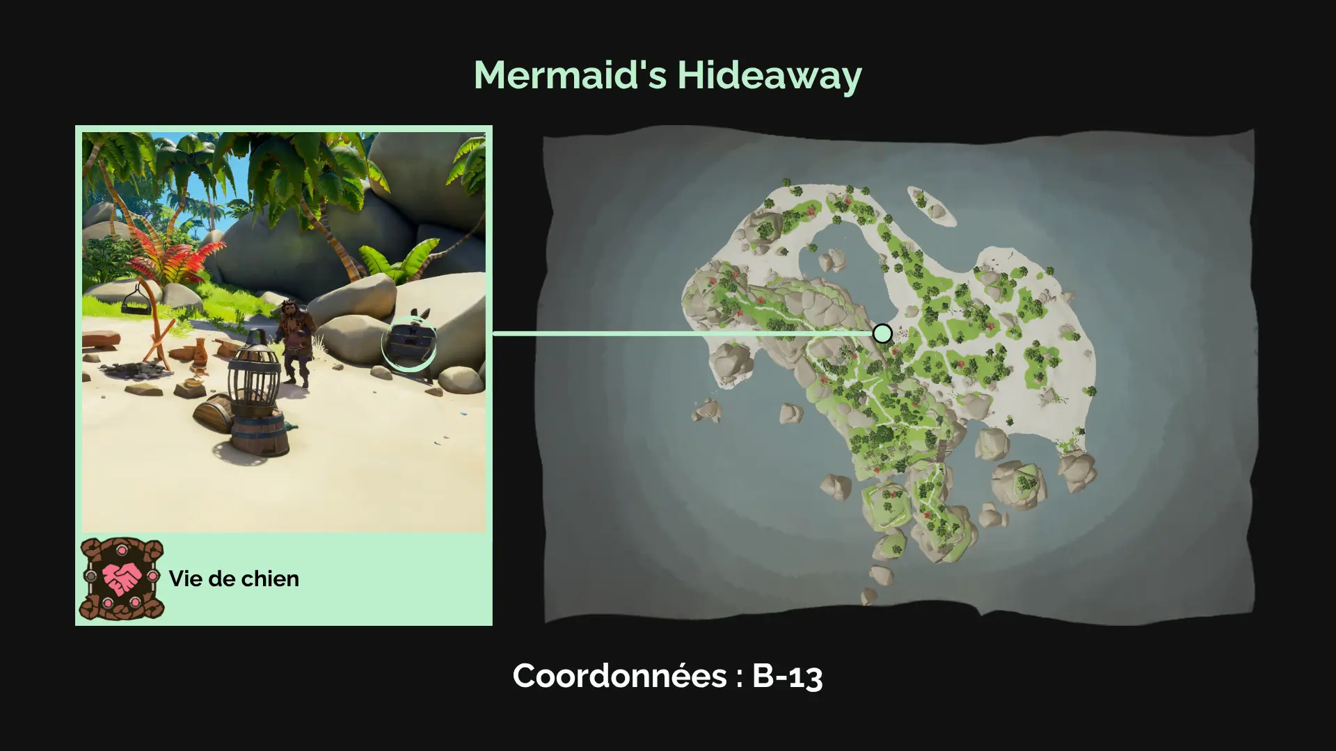 Vie de chien : Un pirate populaire a monté un bivouac caché sur Mermaid's Hideaway.