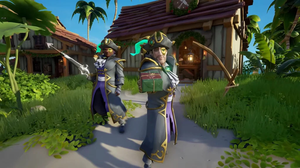 pirate légende offrant le fusil à grappin d'obsidienne