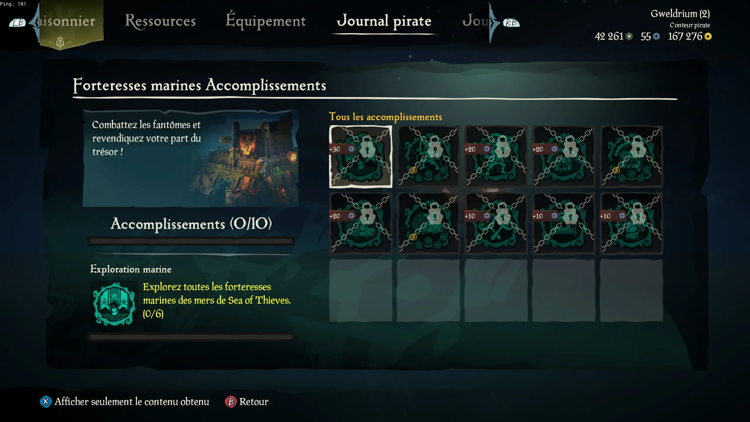 Forteresses marines : Liste des indices de la sous-catégorie Forteresses marines des Aventures en Mer