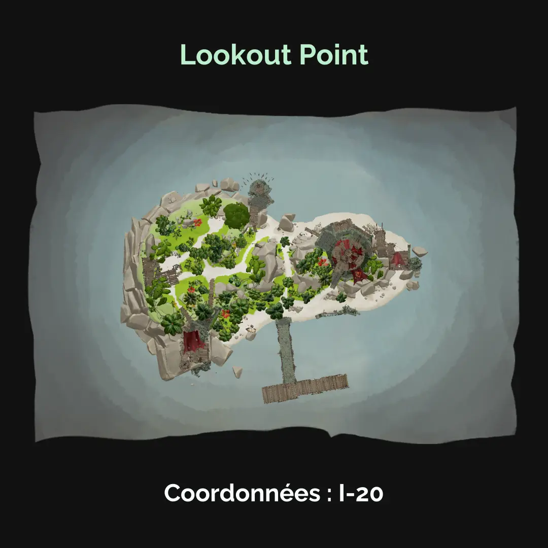 Les campements squelettes : carte de l'emplacement du campement de Lookout point (I-20)