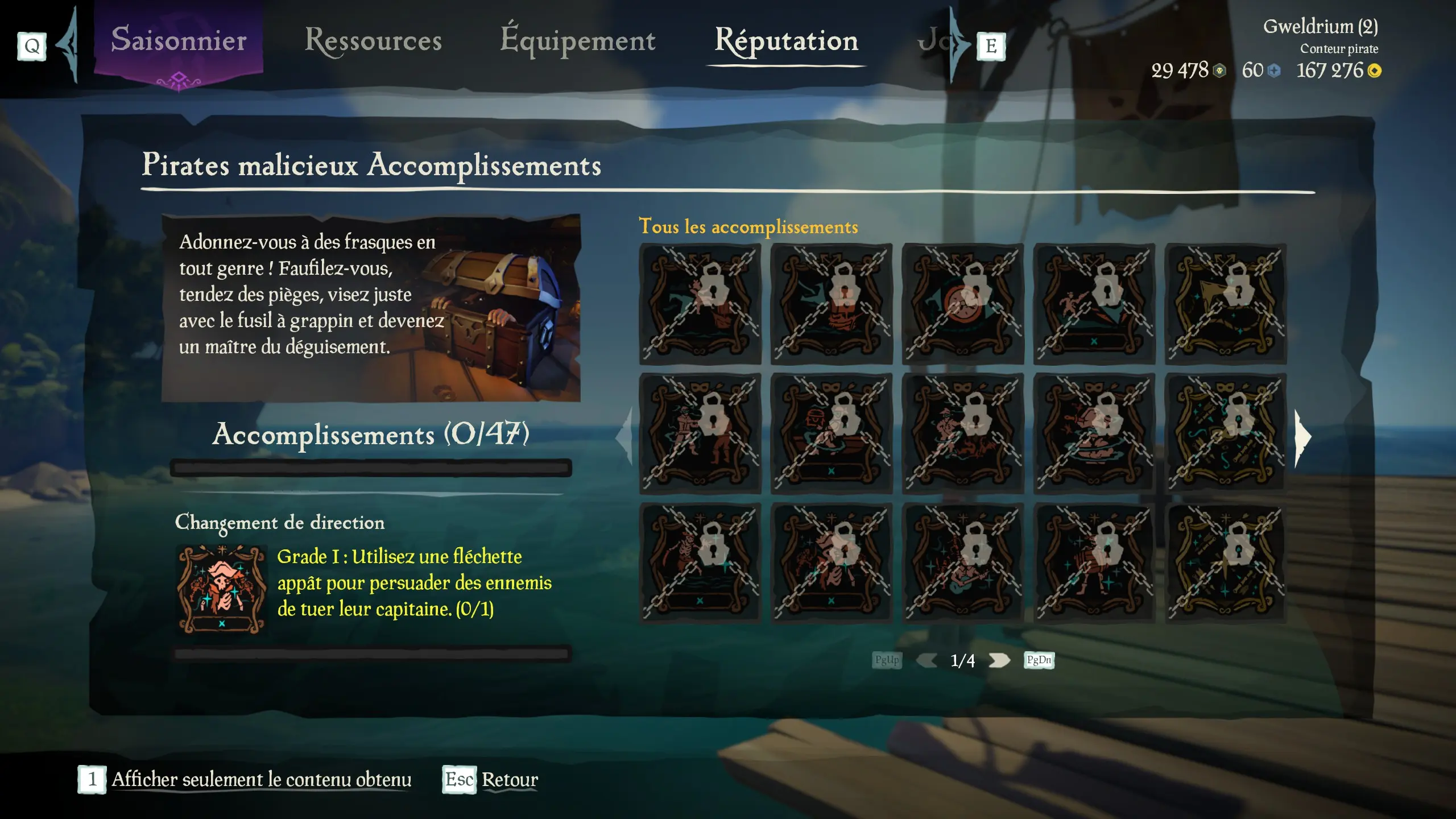 Liste des indices de la sous-catégorie Pirates malicieux des Aventures en Mer