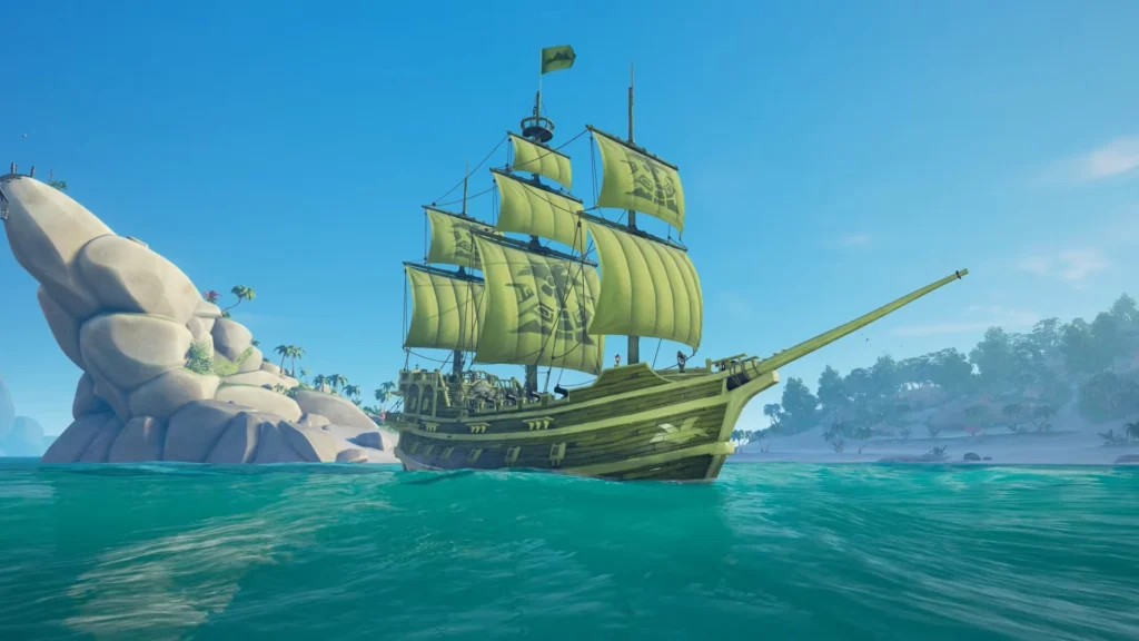 ensemble de navire de l'inebranlable vert palmier