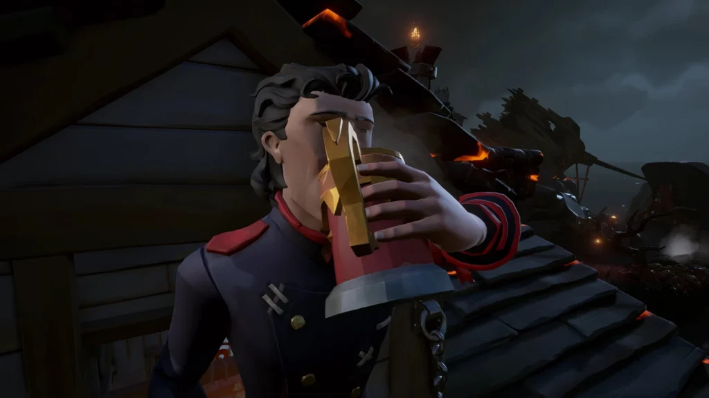 officier buvant du grog