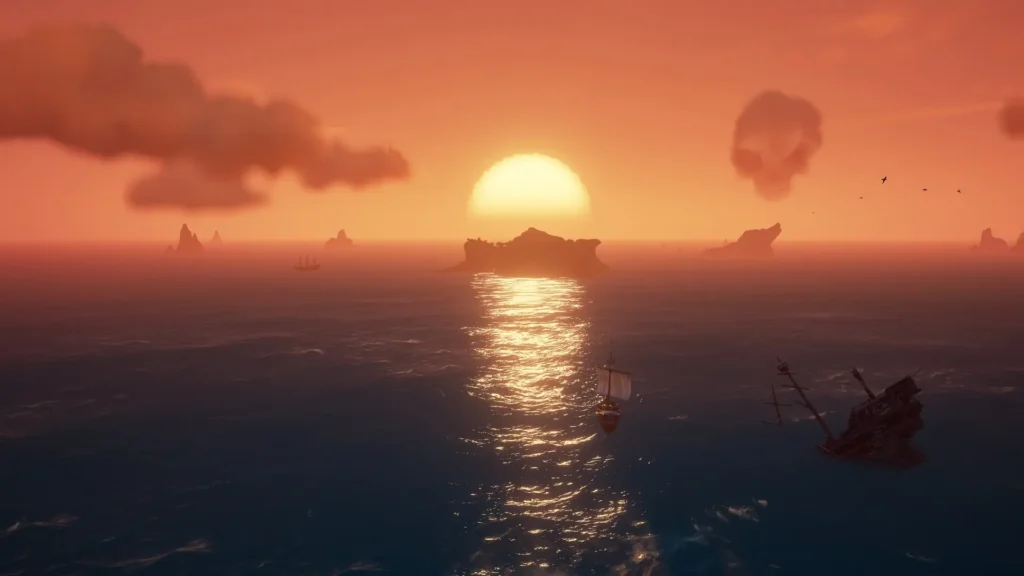 arrivée sur les mers de Sea of Thieves dans le voyage inaugural