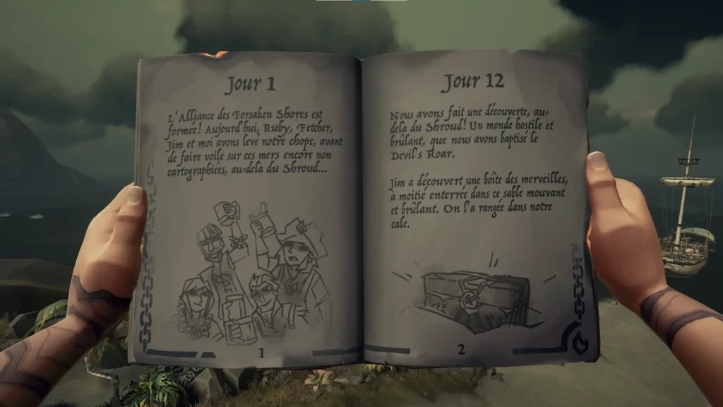 page 1 à 2 du livre de quête de cœur ardent