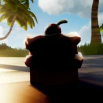 Bannière sea of thieves avec un énorme gâteau d'anniversaire