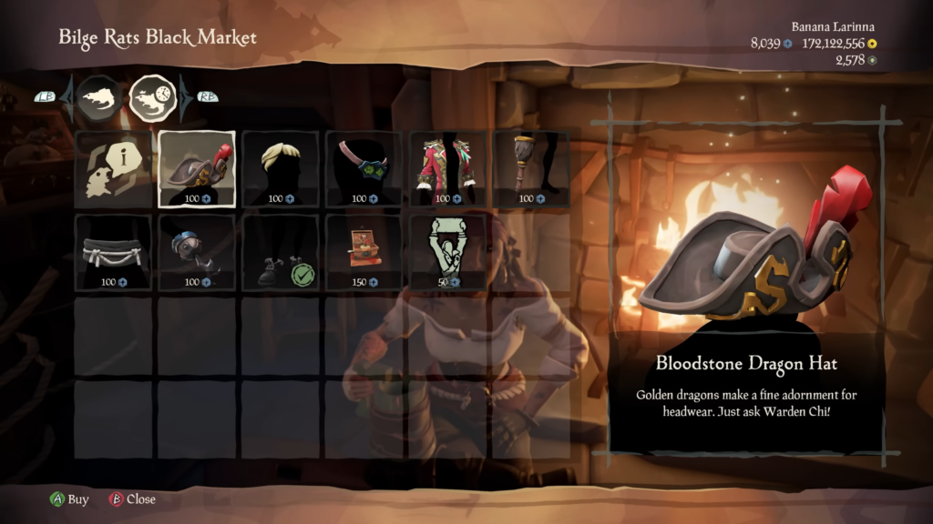 Nouveau marché noir de Larinna sur Sea of Thieves