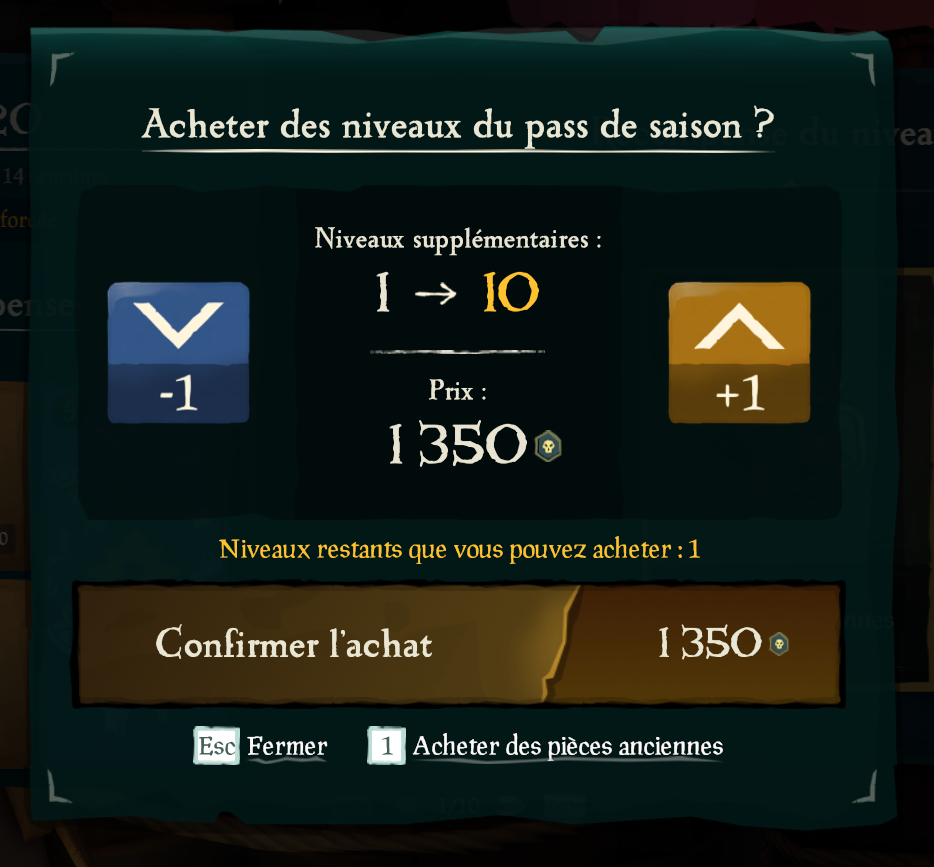 acheter des niveaux du season pass