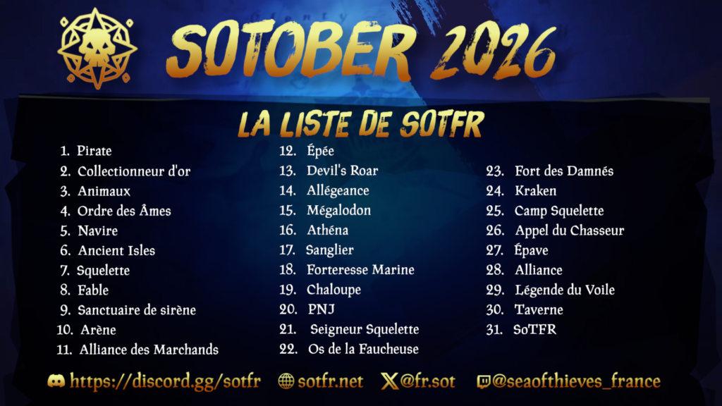 liste officielle du sotober 2026 de sotfr